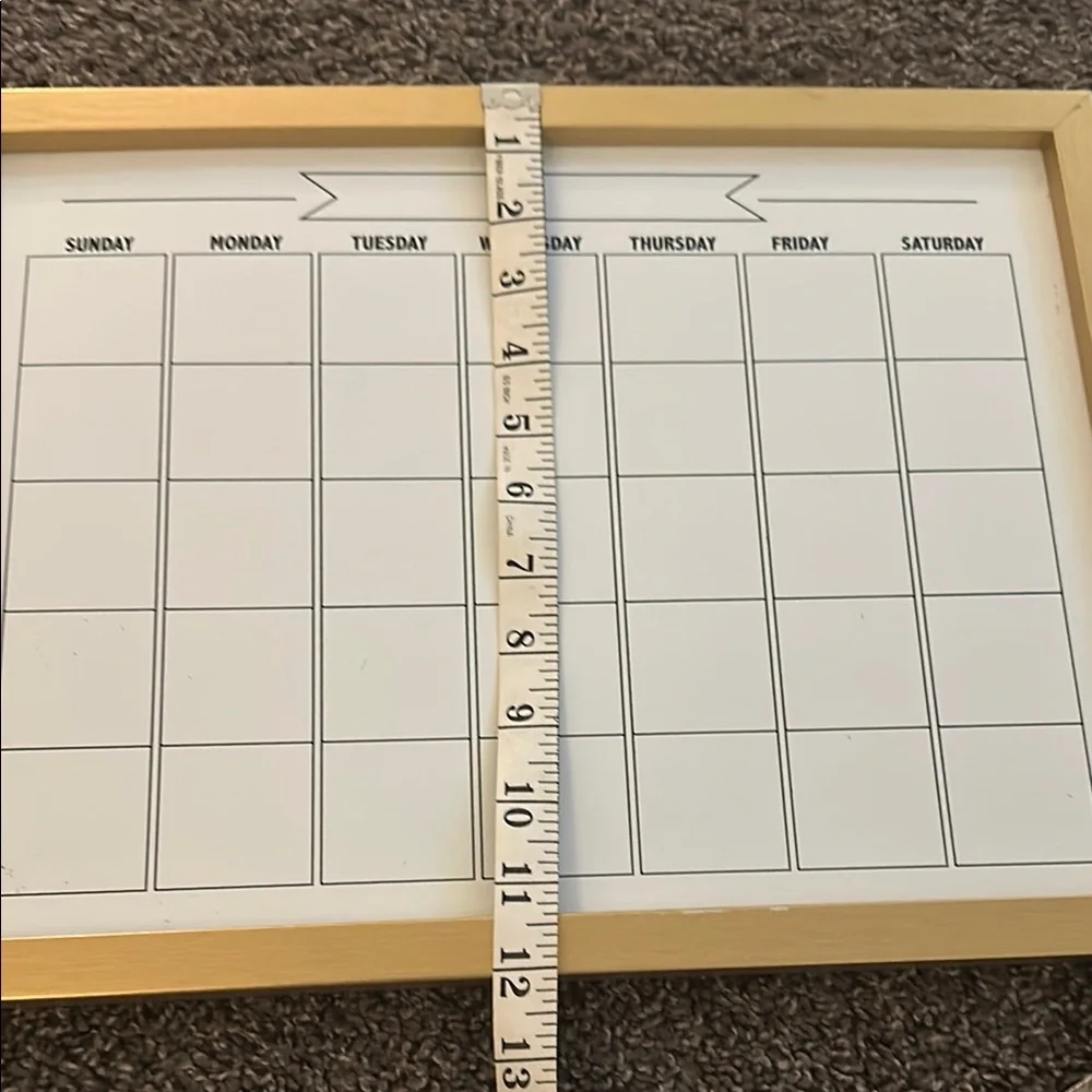 Gold Framed Weekly Planner Calendar White board
